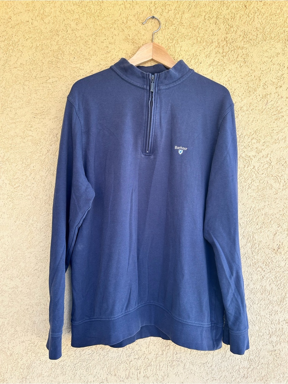 Barbour Men's Pullover Rothley Half Zip Sweater Navy Size XL